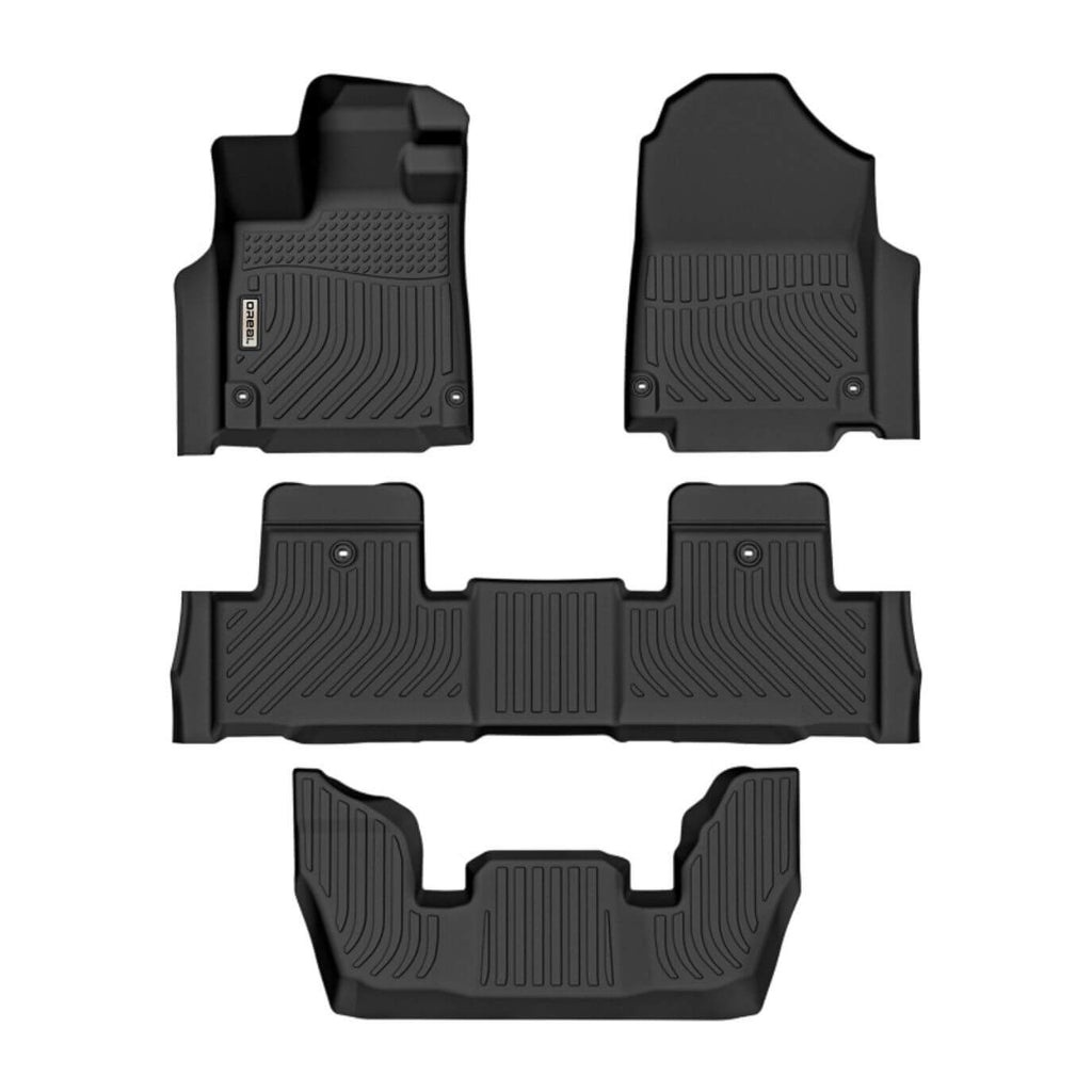 Acura MDX 7 Seats 2022-2025 Black Floor Mats TPE