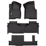 GMC Yukon XL / Chevy Suburban 8 Seats (Bench Seat) 2021-2024 Black Floor Mats TPE