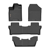 Honda Pilot 2016-2022 (2nd Row Bucket) Black Floor Mats TPE