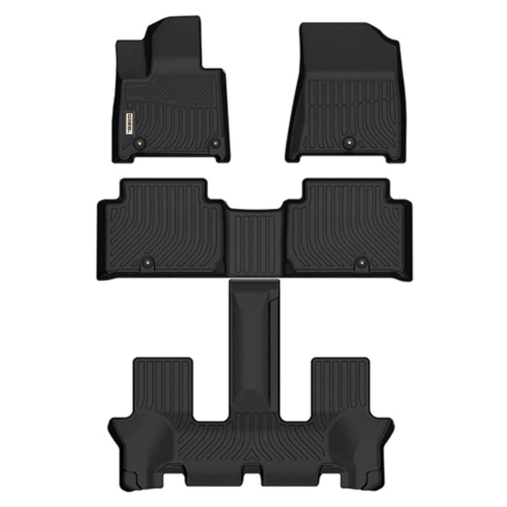 Hyundai Santa FE (2nd Row Bench) 2024-2025 Black Floor Mats TPE