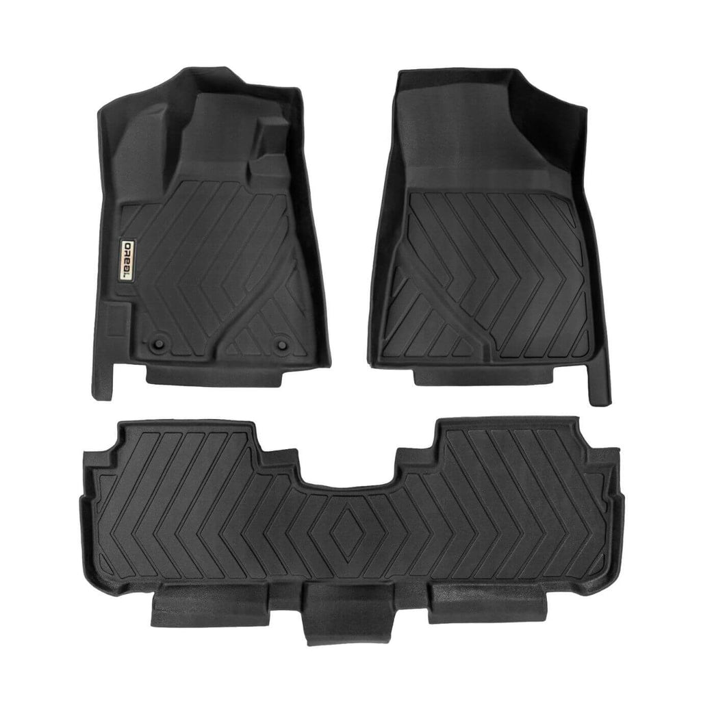 Toyota Highlander (Non Hybrid) 2008-2013 Black Floor Mats TPE