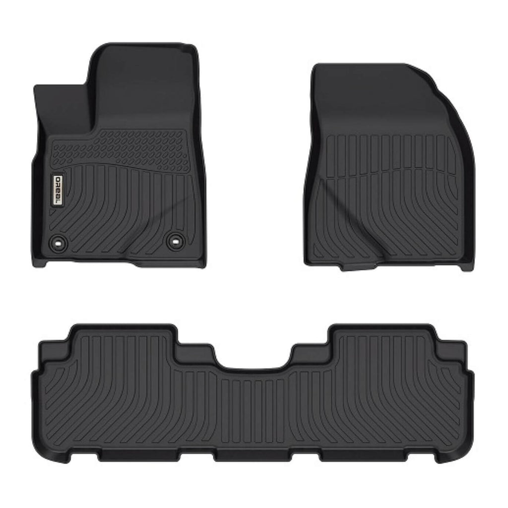 Toyota Highlander 2014-2019 (1st & 2nd Rows Bench Seats) Black Floor Mats TPE