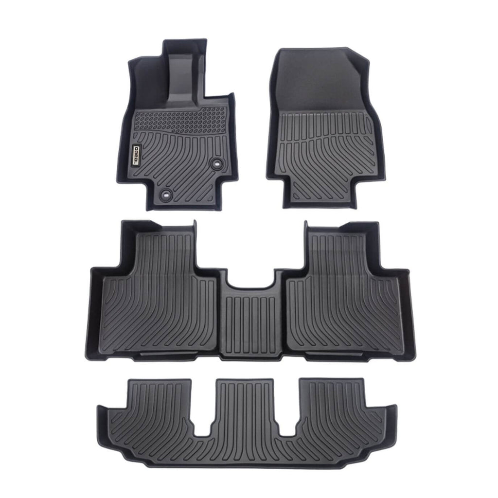 Toyota Highlander 2020-2025 (2nd Row Bucket) Black Floor Mats TPE