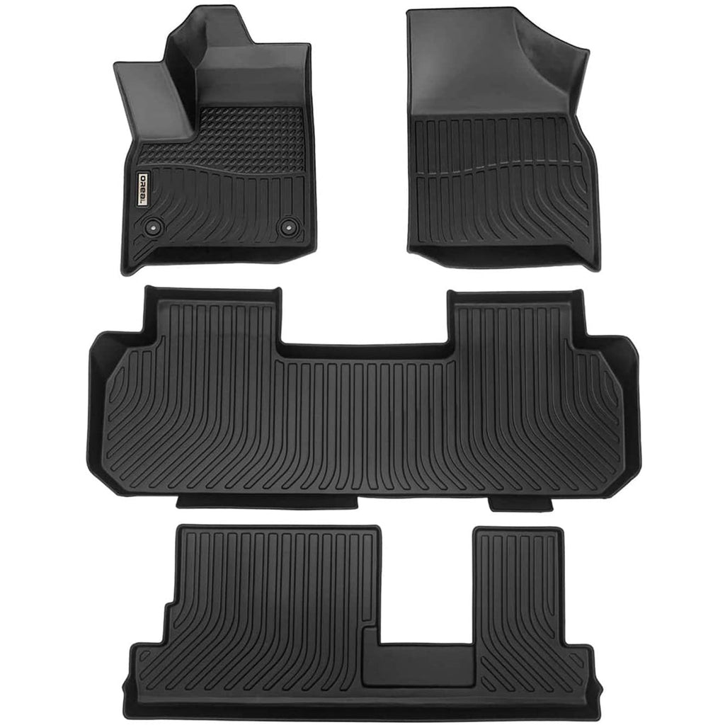 Chevrolet Chevy Traverse 2018-2024 (2nd Row Bench) Black Floor Mats TPE